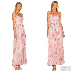 Rococo Sand Ava Strapless Maxi Dress in Rosewood Elegant Pink Strapless size XS